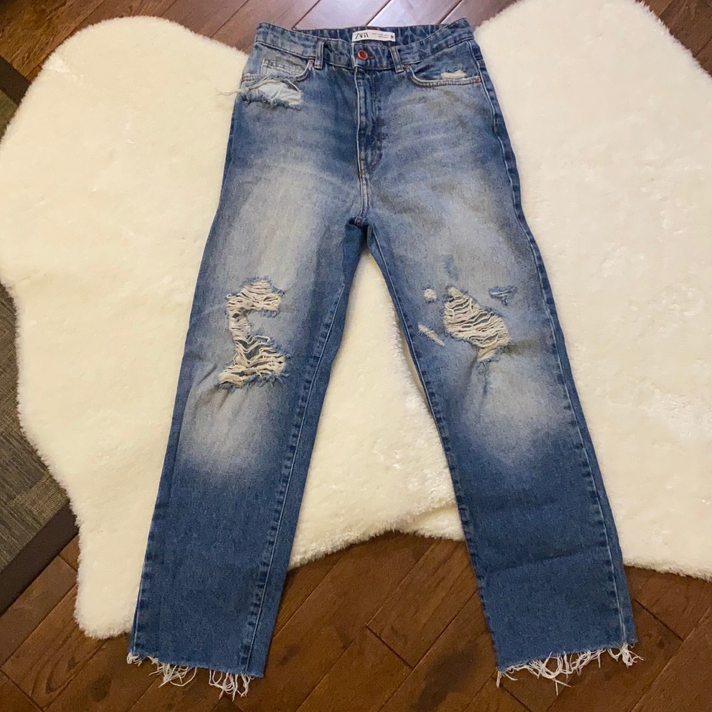 Zara High-Waisted, Ankle Length Jeans
